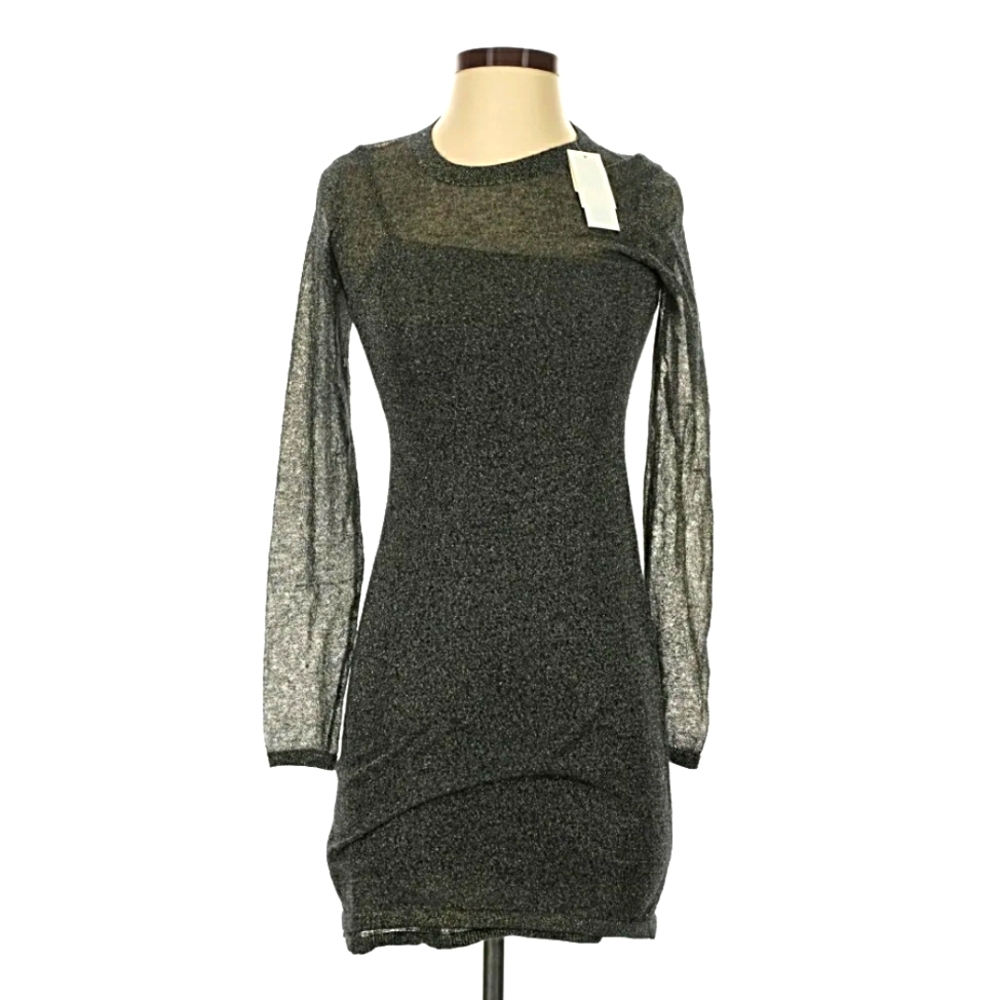 Abercrombie & Fitch cocktail dress metallic with sheer overlay
